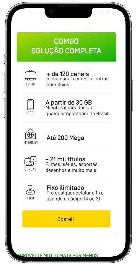 Minha Oi mobile — detalhe da oferta