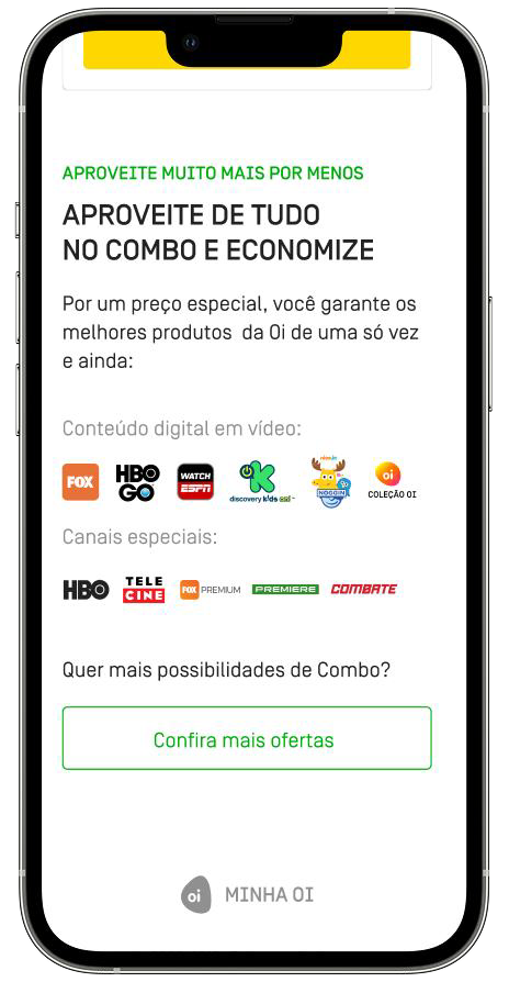 Minha Oi mobile — confirmação