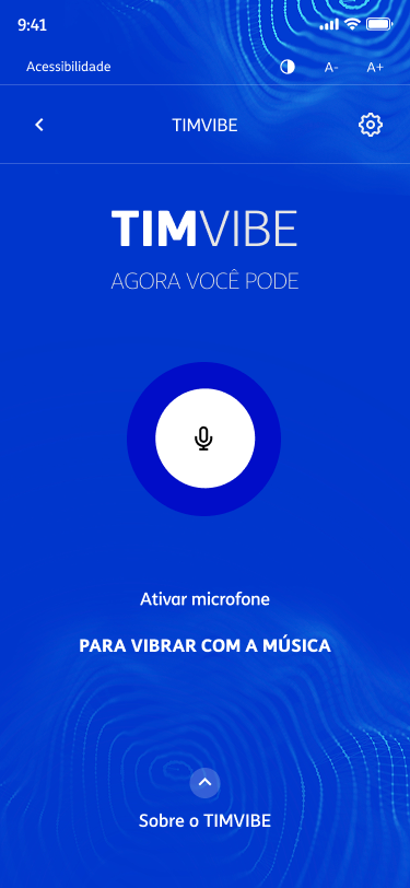 TIM Vibe — ajustes de sensibilidade e intensidade da vibração